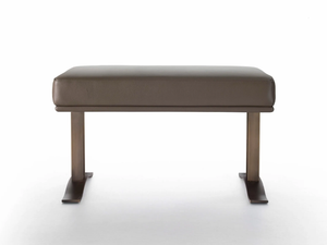 HAUSSMANN - Leather bench _ HUGUES CHEVALIER